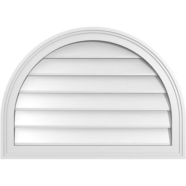 Round Top Surface Mount PVC Gable Vent w/ 2